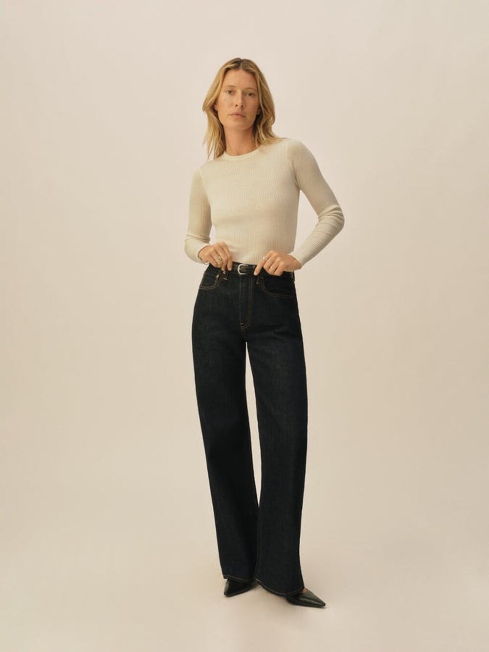 Buck Mason Women's Merino Wool Silk Cashmere Featherweight L/S Crewneck Shirt M